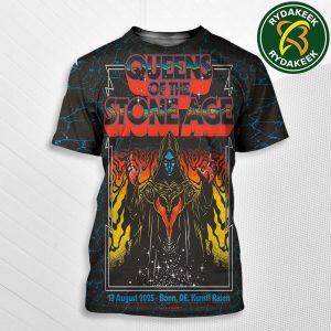 Queens Of The Stone Age Bonn Germany 2025 Event Poster At Kunst Rasen On August 13 All Over Print T-Shirt
