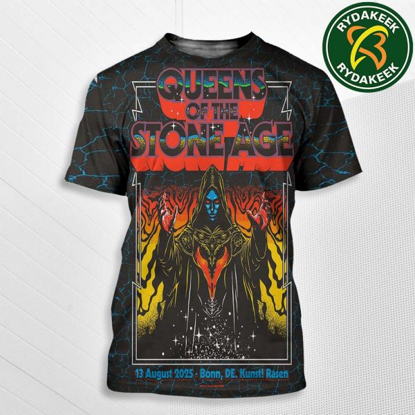 Queens Of The Stone Age Bonn Germany 2025 Event Poster At Kunst Rasen On August 13 All Over Print T-Shirt