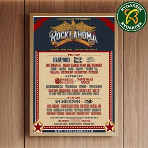 Rocklahoma Festival 2025 Labor Day Weekend At Catch The Fever Music Festival Grounds In Pryor Oklahoma On Aug 29-31 2025 Full Lineup Home Decor Poster Canvas