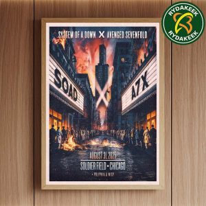 System Of A Down And Avenged Sevenfold In Chicago At Soldier Field On August 31 2025 Home Decor Poster Canvas