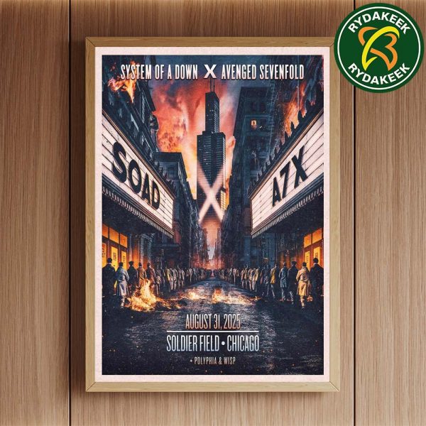 System Of A Down And Avenged Sevenfold In Chicago At Soldier Field On August 31 2025 Home Decor Poster Canvas