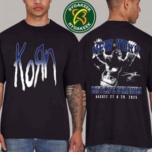 System Of A Down And Korn In New York City At MetLife Stadium United States On August 27-28 2025 Blue Two Sided Unisex T-Shirt