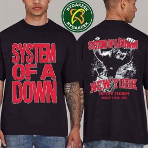 System Of A Down And Korn In New York City At MetLife Stadium United States On August 27-28 2025 Red Two Sided Unisex T-Shirt