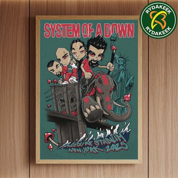 System Of A Down In New York City At MetLife Stadium United States 2025 Home Decor Poster Canvas