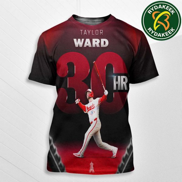 Taylor Ward Los Angeles Angels MLB 2025 Reaches 30-Homer Mark All Over Print T-Shirt