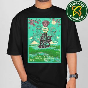 The Black Keys No Rain No Flowers tour Exclusive Poster with Gary Clark Jr In Gilford New Hampshire at Bank of New Hampshire Pavilion on August 15 2025 Showdeer Art Unisex T-Shirt