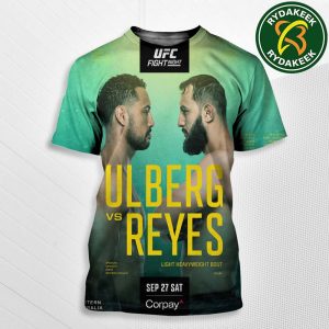 The Official Poster Ulberg Carlos Vs Dom Reyes UFC Fight Night Western Australia On September 27 2025 All Over Print T-Shirt