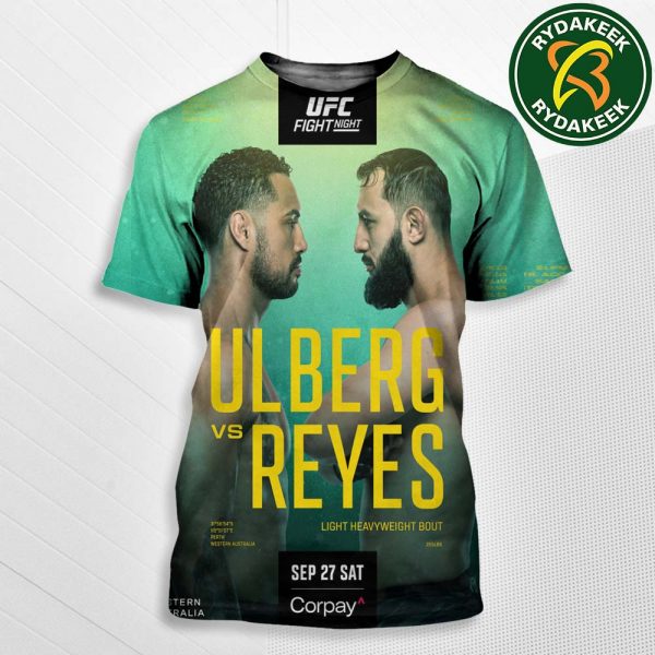 The Official Poster Ulberg Carlos Vs Dom Reyes UFC Fight Night Western Australia On September 27 2025 All Over Print T-Shirt