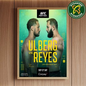 The Official Poster Ulberg Carlos Vs Dom Reyes UFC Fight Night Western Australia On September 27 2025 Home Decor Poster Canvas