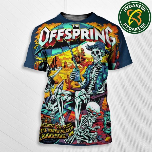 The Offspring Supercharged Worldwide In 25 Tour In Albuquerque, NM At The Isleta Amphitheater On August 26 2025 All Over Print T-Shirt