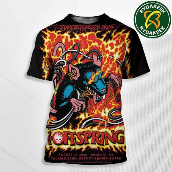 The Offspring Supercharged Worldwide In 25 Tour In Phoenix, AZ At Talking Stick Resort Amphitheatre On August 27 2025 All Over Print Shirt