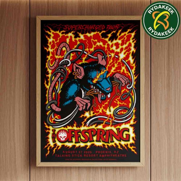 The Offspring Supercharged Worldwide In 25 Tour In Phoenix, AZ At Talking Stick Resort Amphitheatre On August 27 2025 Home Decor Poster Canvas