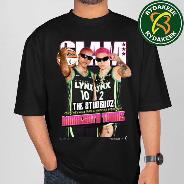 The Studbudz Courtney Williams and Natisha Hiedeman Minnesota Lynx SLAM 258 Cover Collection 2025 T-Shirt