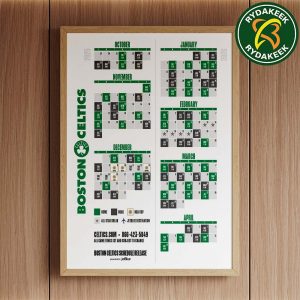 The official NBA schedule of Boston Celtics 2025 Home Decor Poster Canvas