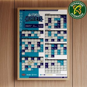 The official NBA schedule of Charlotte Hornets 2025 Home Decor Poster Canvas