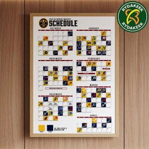 The official NBA schedule of Deanver Nuggets 2025 Home Decor Poster Canvas