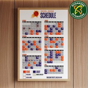 The official NBA schedule of Phoenix Suns 2025 Home Decor Poster Canvas