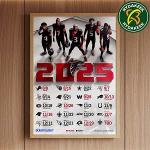 The official NFL schedule of Atlanta Falcons 2025 Home Decor Poster Canvas