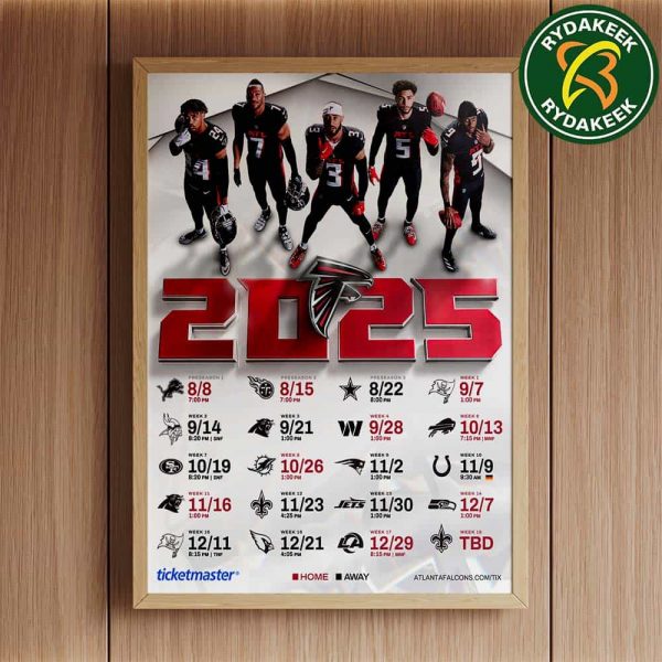 The official NFL schedule of Atlanta Falcons 2025 Home Decor Poster Canvas