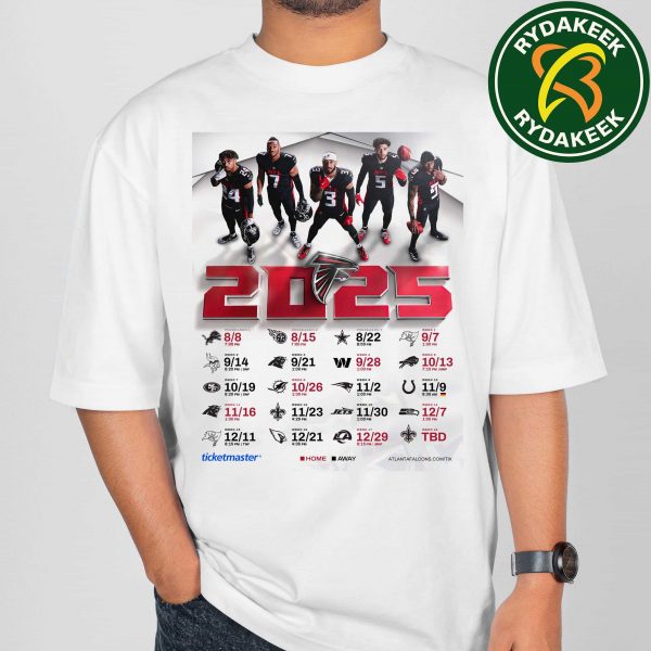 The official NFL schedule of Atlanta Falcons 2025 T-Shirt