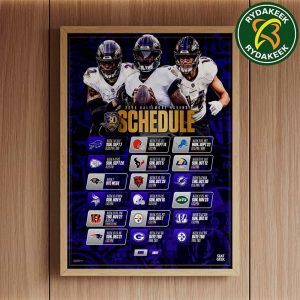 The official NFL schedule of Baltimore Ravens NFL 2025 Home Decor Poster Canvas