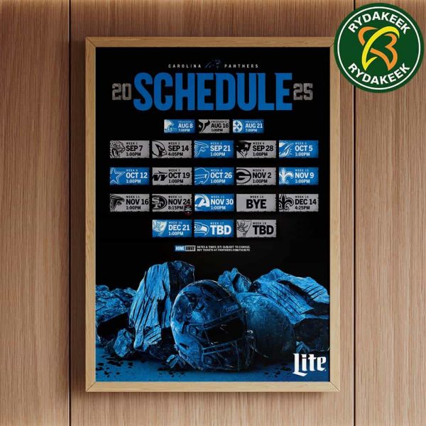 The official NFL schedule of Carolina Panthers 2025 Home Decor Poster Canvas