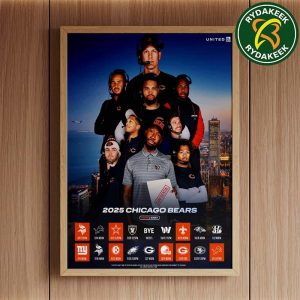 The official NFL schedule of Chicago Bears 2025 Home Decor Poster Canvas