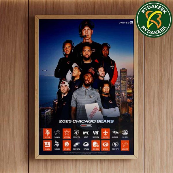 The official NFL schedule of Chicago Bears 2025 Home Decor Poster Canvas