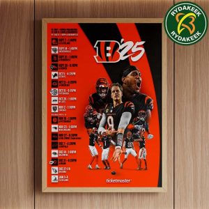 The official NFL schedule of Cincinnati Bengals 2025 Home Decor Poster Canvas