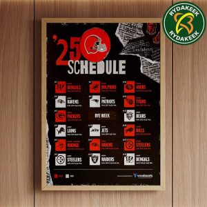 The official NFL schedule of Cleveland Browns 2025 Home Decor Poster Canvas