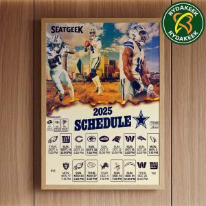 The official NFL schedule of Dallas Cowboys 2025 Home Decor Poster Canvas