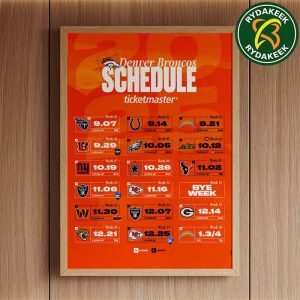The official NFL schedule of Denver Broncos 2025 Home Decor Poster Canvas