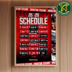 The official NFL schedule of Houston Texans 2025 Home Decor Poster Canvas