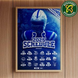 The official NFL schedule of Indianapolis Colts 2025 Home Decor Poster Canvas