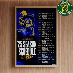 The official NFL schedule of Los Angeles Rams 2025 Home Decor Poster Canvas