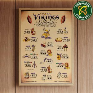 The official NFL schedule of Minnesota Vikings 2025 Home Decor Poster Canvas