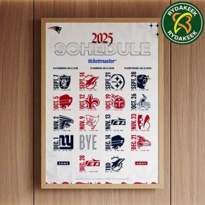 The official NFL schedule of New England Patriots 2025 Home Decor Poster Canvas
