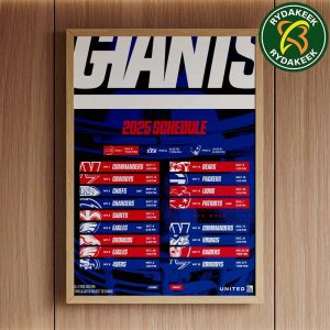 The official NFL schedule of New York Giants 2025 Home Decor Poster Canvas