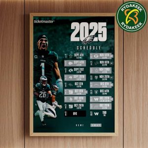 The official NFL schedule of Philadelphia Eagles 2025 Home Decor Poster Canvas