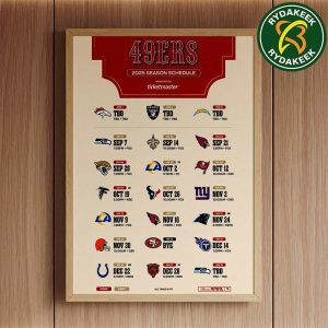The official NFL schedule of Washington Commanders 2025 Home Decor Poster Canvas