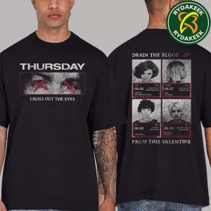 Thursday Band Merch Cross Out The Eyes Drain The Blood From This Valentine Metlife Two Sided T-Shirt