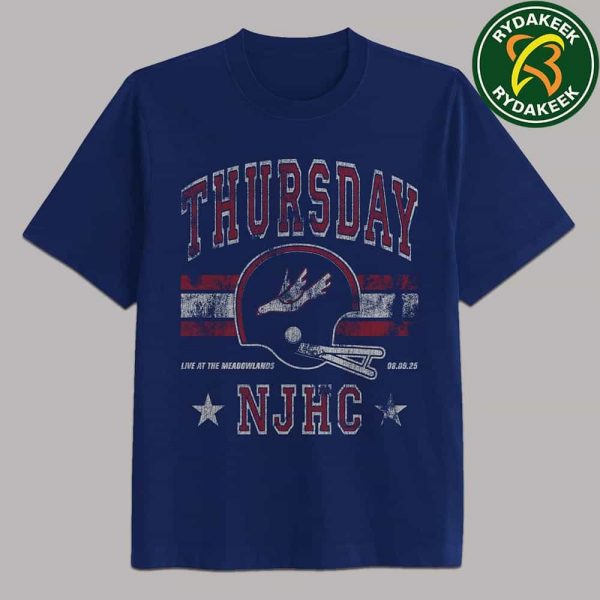 Thursday Band Merch Tee Live At The Meadowlands Njhc Metlife Stadium On August 9 2025 Retro Tee Shirt