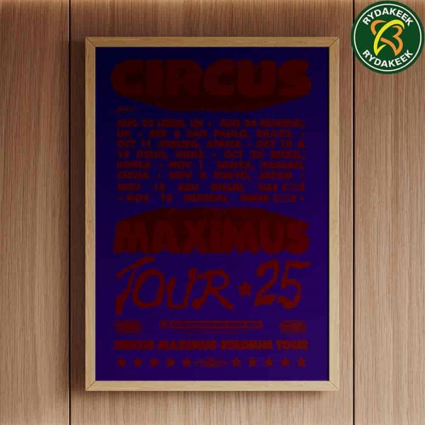 Travis Scott Circus Maximus Tour 2025 Begins On August 22 At Reading Festival And Continues Across Multiple Dates Poster Canvas