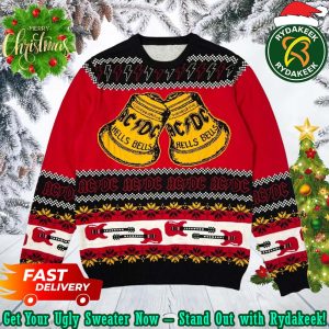 ACDC Hells Bells And Guitar Chirstmas Gifts Xmas For Family And Friends Ugly Sweater