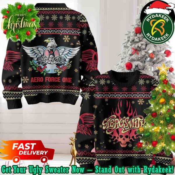 Aerosmith Aero Force One Chirstmas Gifts 2025 Xmas For Family And Friends Ugly Sweater