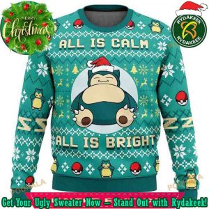 All Is Calm All Bright Snorlax Pokemon Ugly Christmas Sweater