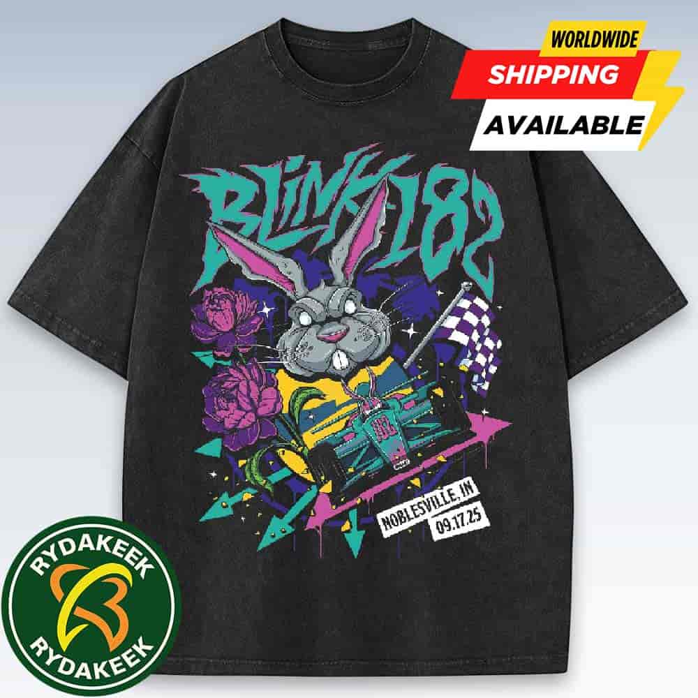 Blink-182 Missionary Impossible 2025 Tour Event Tee Noblesville In At Ruoff Music Center On Sept 17 2025 Washed T-Shirt