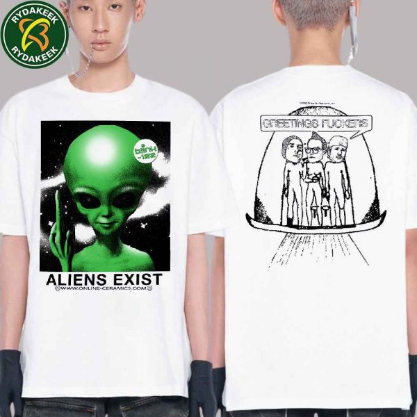 Blink-182 Missionary Impossible Tour 2025 Aliens Exist White Tee Merchandise Unisex T-Shirt