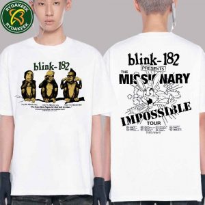 Blink-182 Missionary Impossible Tour 2025 Monkey Member White Tee Merchandise Unisex T-Shirt