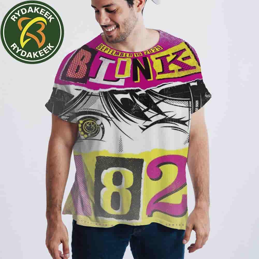 Blink-182 Poster For Show In Cincinnati At Riverbend Music Center On September 16 2025 All Over Print Shirt